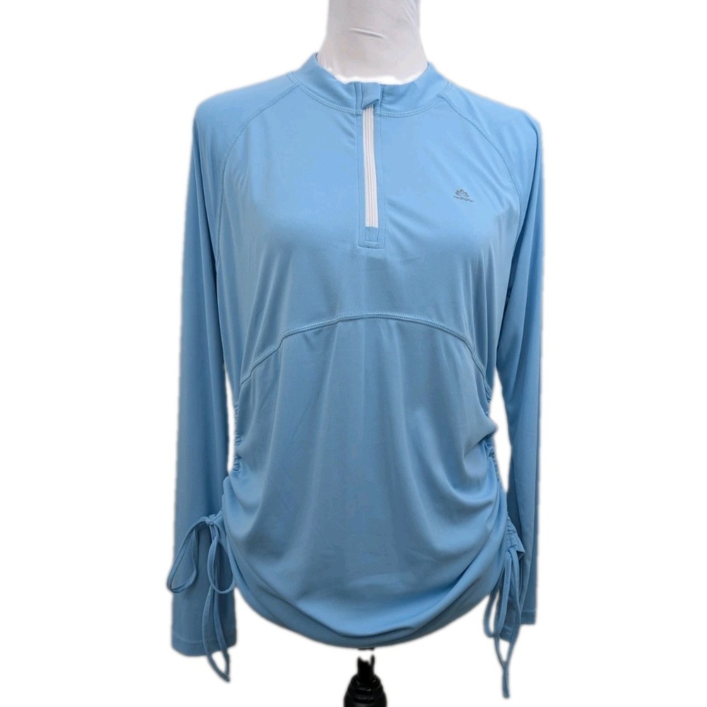 Healthyoga Rash Guard 50+ UV Sun Protection Baby Blue Women's Size Large